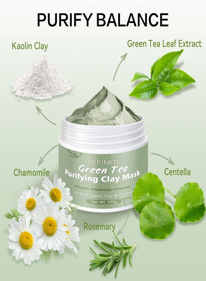 Nexkayee Green Tea Face Mask, Volcanic Mud Formula for Oil Control and Pore Care, All-Natural Clay Mask for Face Home Skincare - Image 3