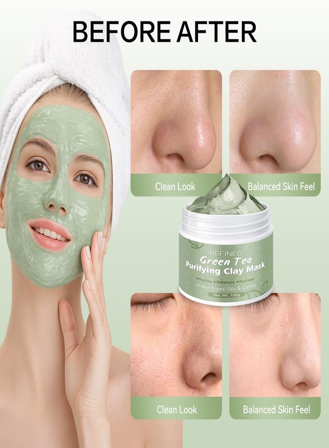 Nexkayee Green Tea Face Mask, Volcanic Mud Formula for Oil Control and Pore Care, All-Natural Clay Mask for Face Home Skincare - Image 5