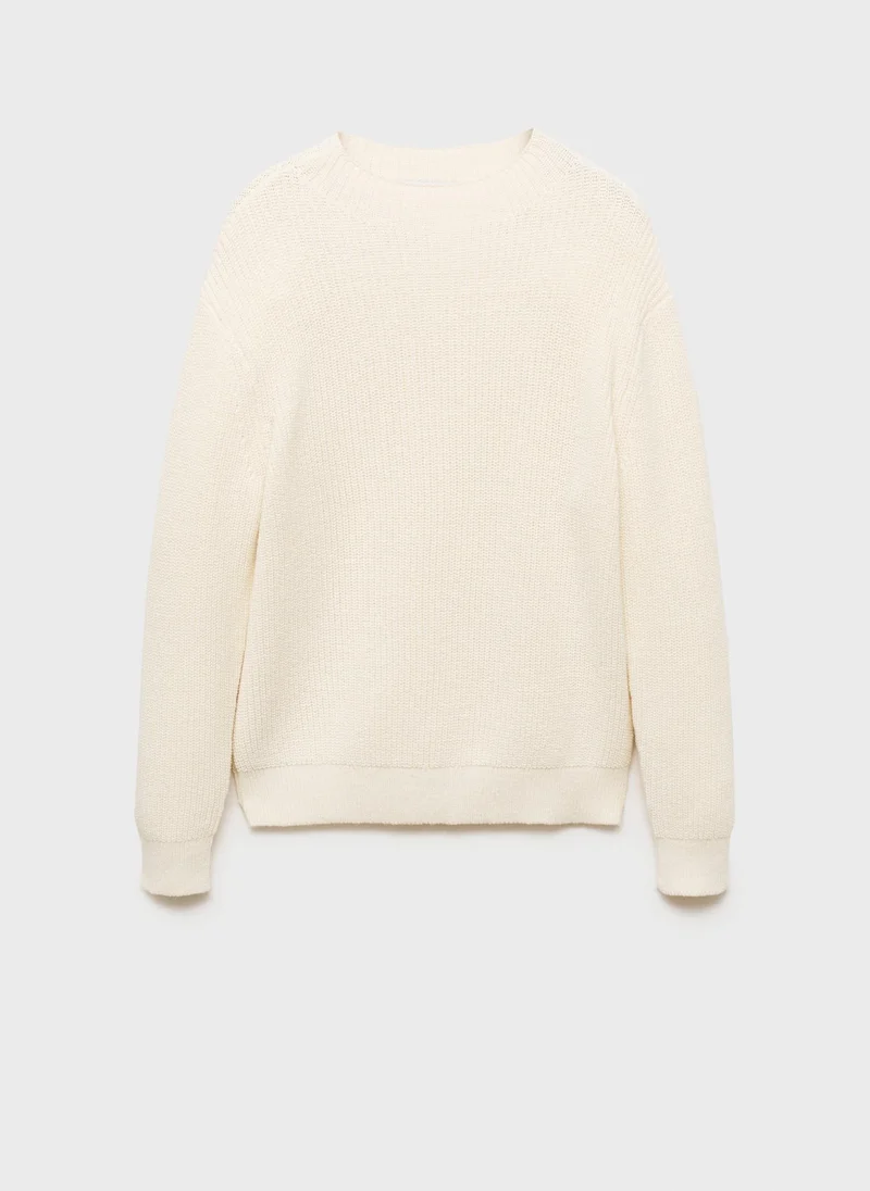 Mango Man Casual Knitted Cotton Sweater