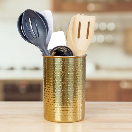Darware Copper Coated Kitchen Utensil Holder / 7-Inch Tool Caddy, Store All Your Wooden Spoons, Spatulas, & More - Image 2