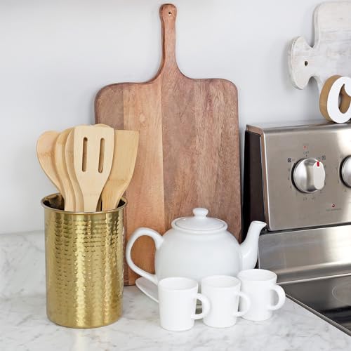 Darware Copper Coated Kitchen Utensil Holder / 7-Inch Tool Caddy, Store All Your Wooden Spoons, Spatulas, & More - Image 3