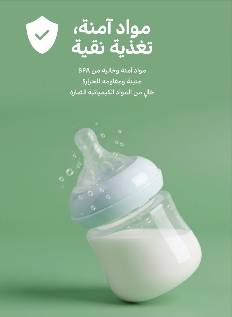 Zenito Wide Neck PP Feeding Bottle, New Born/Infants/Toddler Upto 3 Years, BPA Free, Ergonomic Shape is Easy to Hold, with Anti Colic, Pack of 2, 150ml x 260ml - Image 3