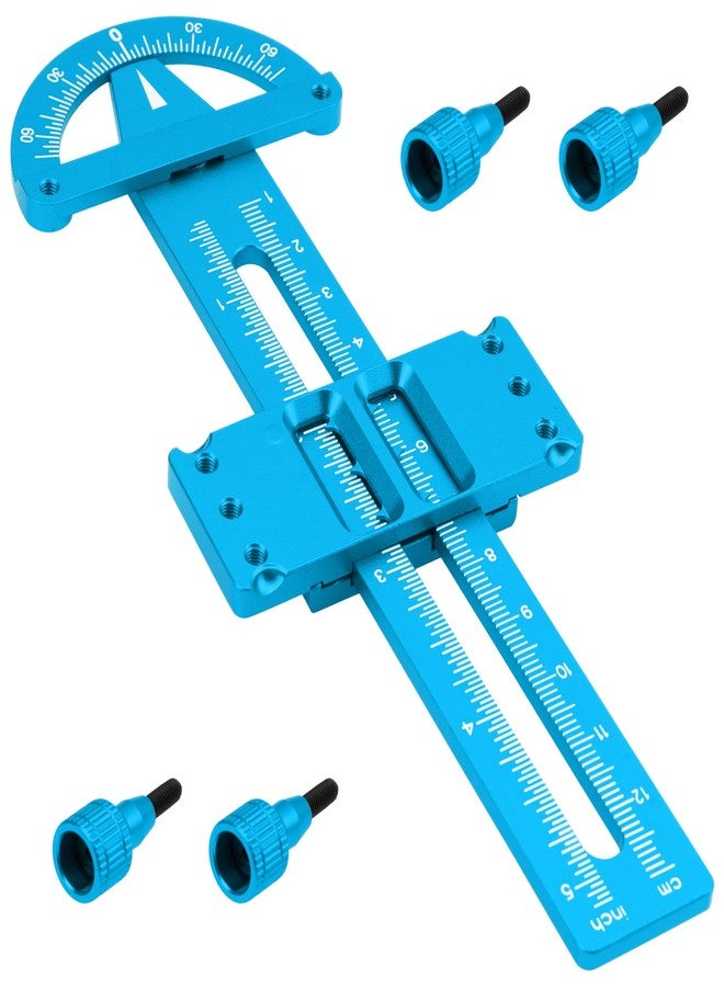 Vgoohobby Aluminum Shock Synchronizer Ruler Balance Measurement Tool Compatible with 1/10 1/12 Axial SCX10 TRX4 Tamiya TT02 TT02 CC01 MST XV01 TF2 RC Car (Blue) - Image 1