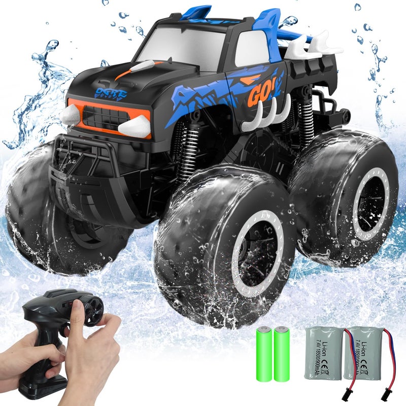 STEMTRON Amphibious Remote Control Car Toys for Boys 24 GHz 116 All Terrain OffRoad RC Car Waterproof RC Monster Truck Kids Pool Toys Remote Control Boat Gifts for Kids Boys - Image 3