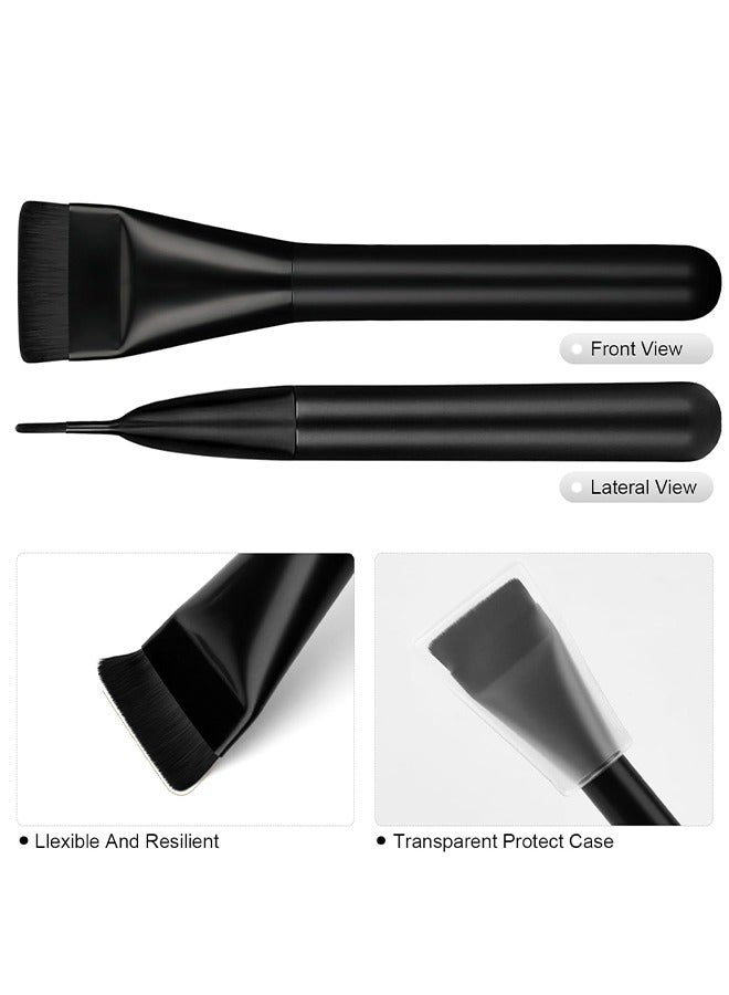 HS Flat-Head Makeup Brush, Liquid Foundation Brush, Face Makeup Tool, Black - Image 4