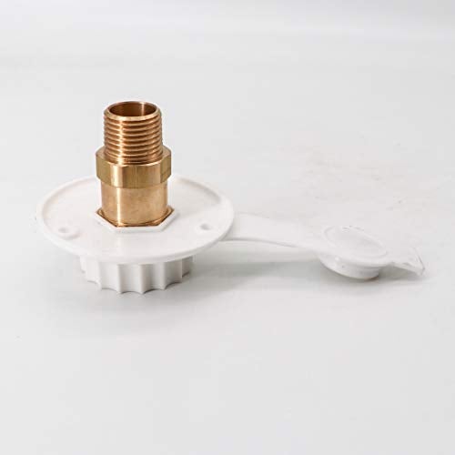 KIPA RV City water Fill inlet flange brass RV water hookup Connector FPT 1/2" Female thread 3" Flange white, With check valve backflow preventer in city water connection - Image 5