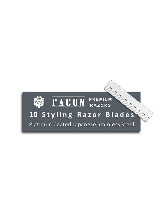 FACON Facón Professional Hair Razor Comb Cutting Styling Thinning Texturizing Shaper Razor Replacement Blades 10 Count - Image 1