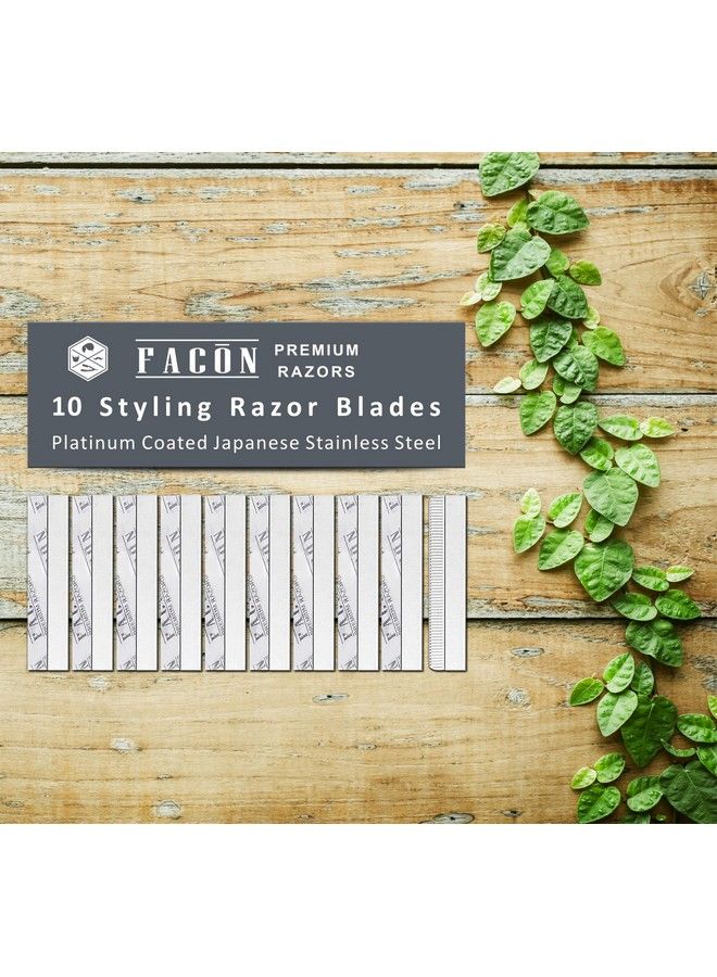 FACON Facón Professional Hair Razor Comb Cutting Styling Thinning Texturizing Shaper Razor Replacement Blades 10 Count - Image 5