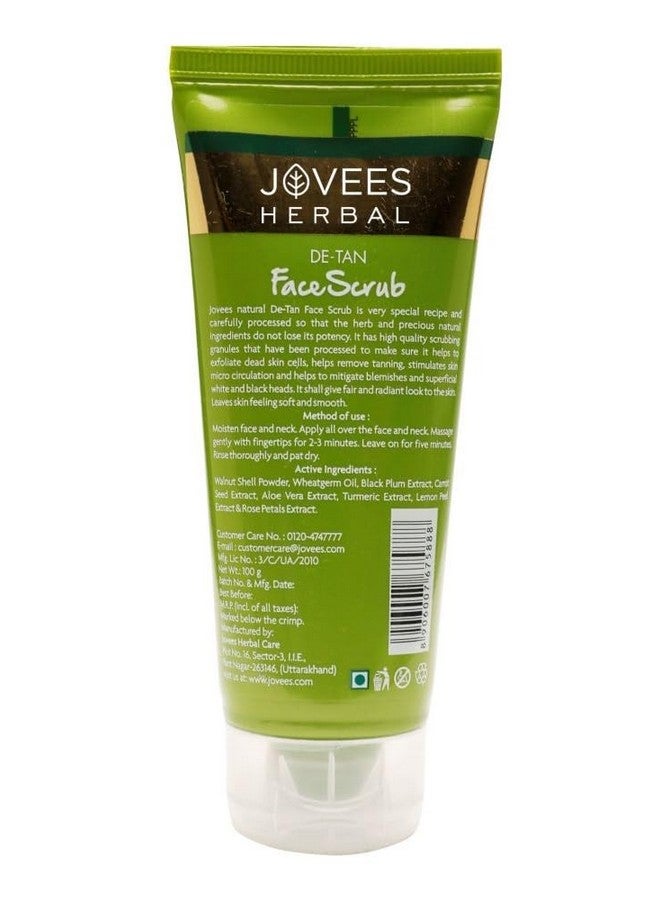 Jovees Herbal De-Tan Scrub With Spf | Turmeric & Aloe Vera | Gently Remove Dead Skin For All Skin Types (100G) - Image 2
