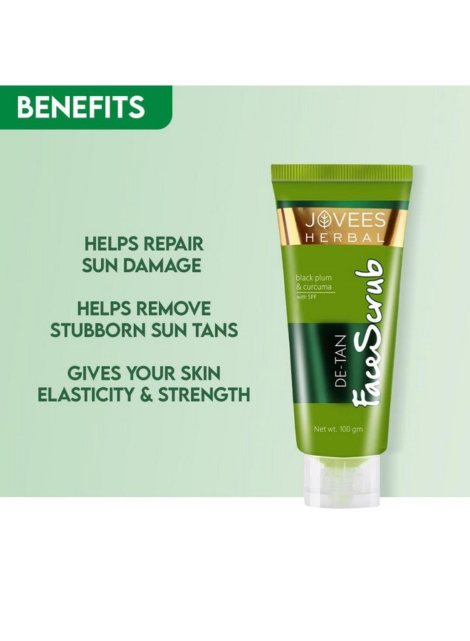 Jovees Herbal De-Tan Scrub With Spf | Turmeric & Aloe Vera | Gently Remove Dead Skin For All Skin Types (100G) - Image 4