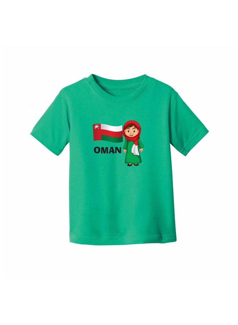Oman Kids Girls T-Shirt Classic Round Neck And Short Sleeve Cotton Tshirt Oman National Day Girls T-Shirt Ideal For Daily Wear And Events - Image 3