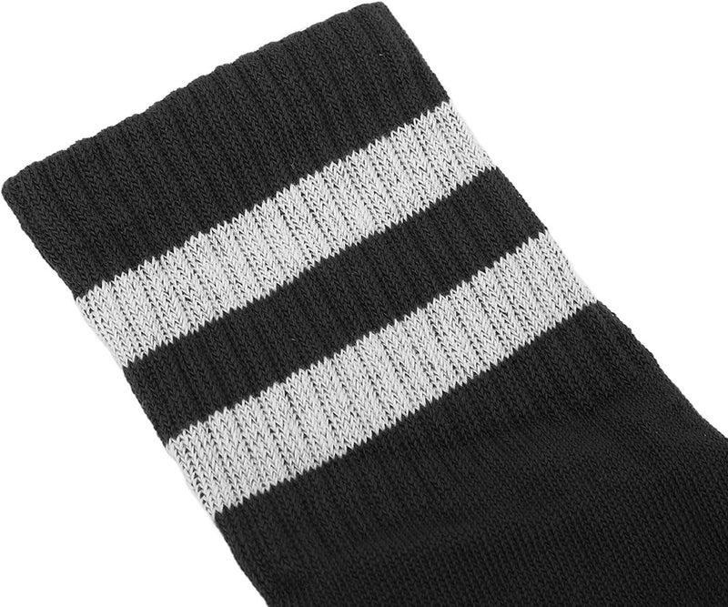 klarako Knee High Socks,Soccer Socks Thickened Cotton Prevent Skid High Elasticity Keep Warm Knee High Sports Socks The Whole Look is Cool and Stylish (Black White) - Image 5