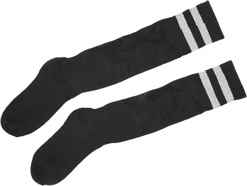 klarako Knee High Socks,Soccer Socks Thickened Cotton Prevent Skid High Elasticity Keep Warm Knee High Sports Socks The Whole Look is Cool and Stylish (Black White) - Image 1