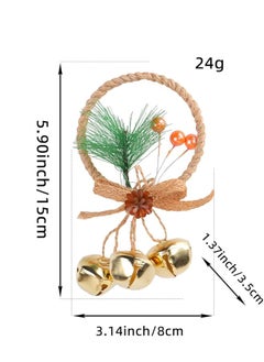 إيروريكس Ss017 2 عبوة من زينة الشجرة على شكل جرس ذهبي مع عقدة فيونكة وزينة صغيرة للعلاج بالروائح من أعلى فروع الشجرة ومقابض عتبة النافذة 15 سم 5.9 بوصة  - Image 2