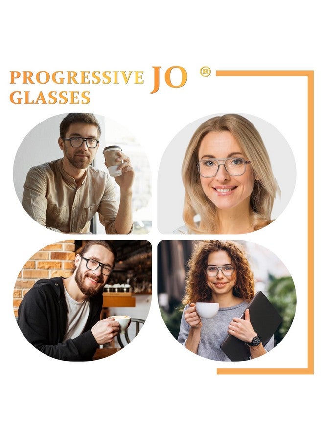 Jo Progressive Multifocus Reading Glasses Men Women No Line Progressive Reader Halfrim For Midnear(1.5Xblack/Tortoise) - Image 2