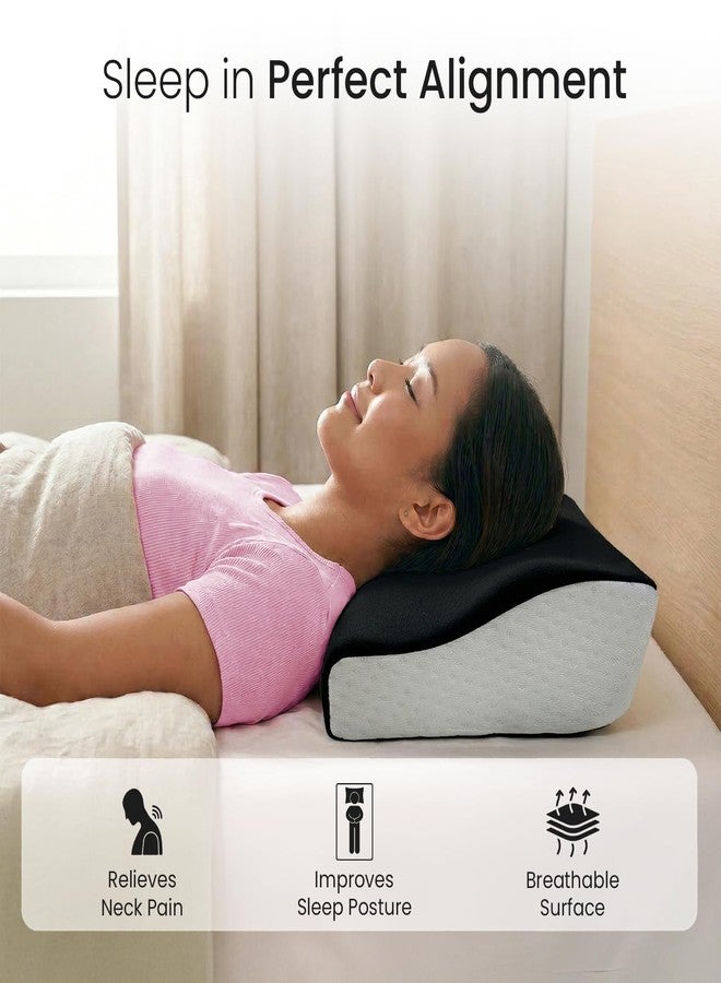 Sleepsia Orthopedic Memory Foam Contour Cervical Pillow for Neck &Shoulder Pain Extra Curve Neck Support Pillow for Sleeping Side &Back Sleepers (Memory Foam, Black/White) - Image 5