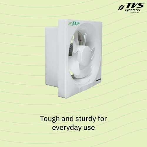 TVS GREEN Ventilation Fan 200mm | Ventico 8 | High Suction with Low Noise | Rust Proof Blades, Easy to Clean with Self Opening Louvers | Ideal for Kitchen and Bathroom | 3 year Warranty | White - Image 3