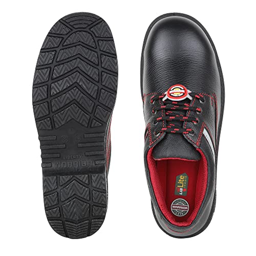 Liberty Warrior 9822-01 Safety Shoe for Men, Steel Toe, Light Weight, Genuine Leather, Olive & Red, Sizes 5UK-11UK - Image 2