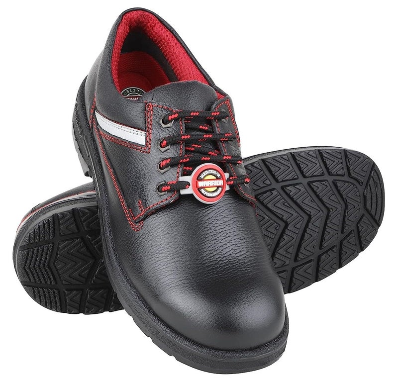 Liberty Warrior 9822-01 Safety Shoe for Men, Steel Toe, Light Weight, Genuine Leather, Olive & Red, Sizes 5UK-11UK - Image 1