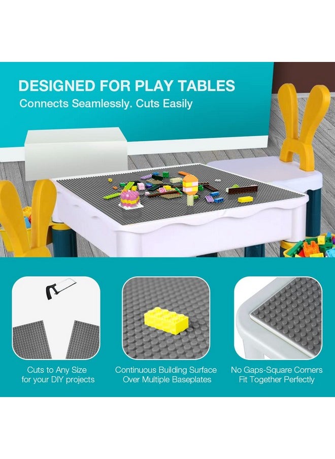 Lekebaby Lekebaby 2 Pack Classic Baseplates Building Base for Building Bricks, 10" x 10" Building Boards - 100% Compatible with Major Brands, Grey  - Image 3