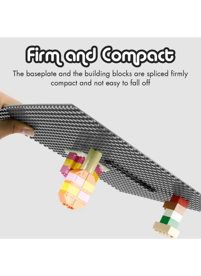Lekebaby Lekebaby 2 Pack Classic Baseplates Building Base for Building Bricks, 10" x 10" Building Boards - 100% Compatible with Major Brands, Grey  - Image 4