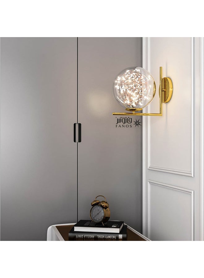 UCANDLE Modern Golden Wall Plaque With Illuminated Led Dots - Image 3