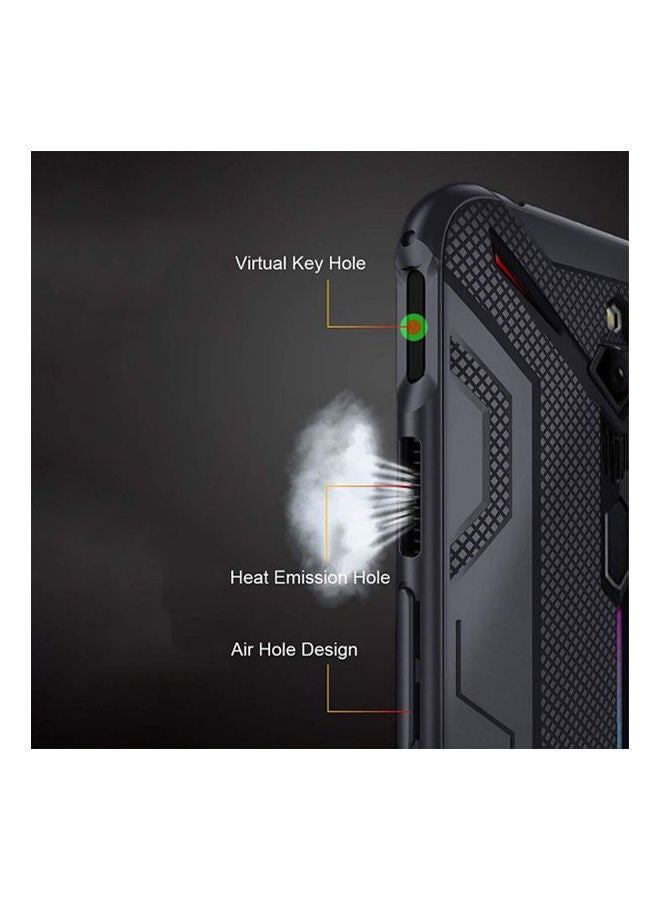 Loquat Nubia  Magic 3 Shockproof Protective Tpu Phone Case For Heat Dissipation Cover Protector Skin With Gamepad Slot Red-Black - Image 3