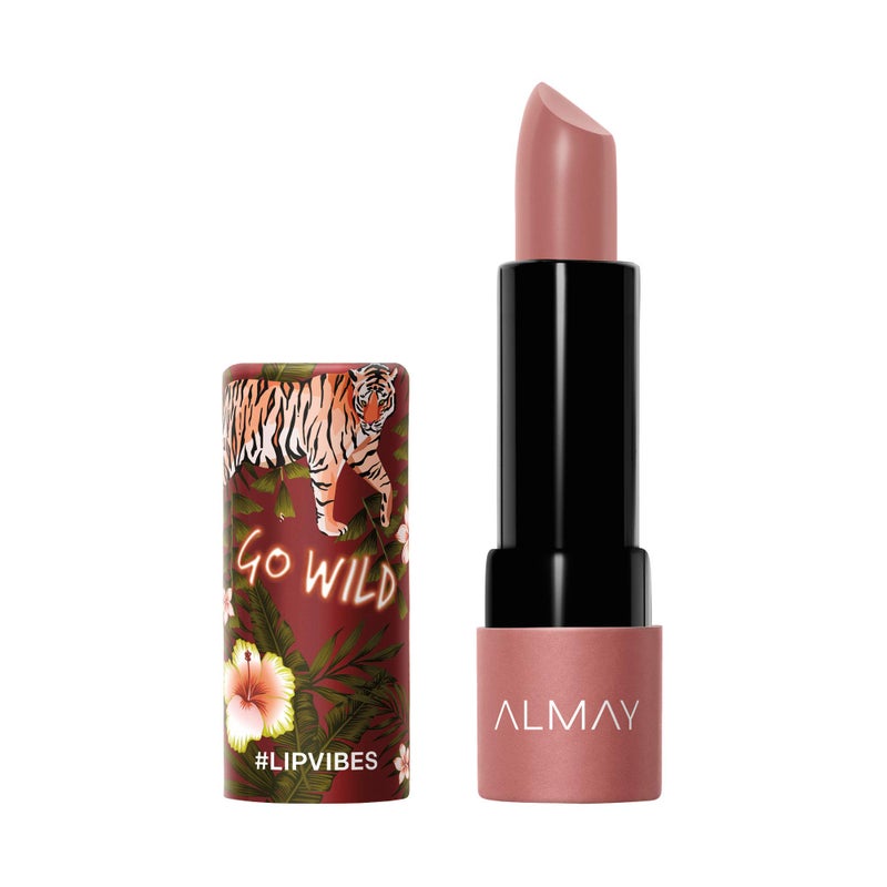 Almay Lip Vibes Lipstick with Vitamin E Oil & Shea Butter, Matte Cream Finish, Hypoallergenic, Go Wild, 0.14 Oz - Image 1