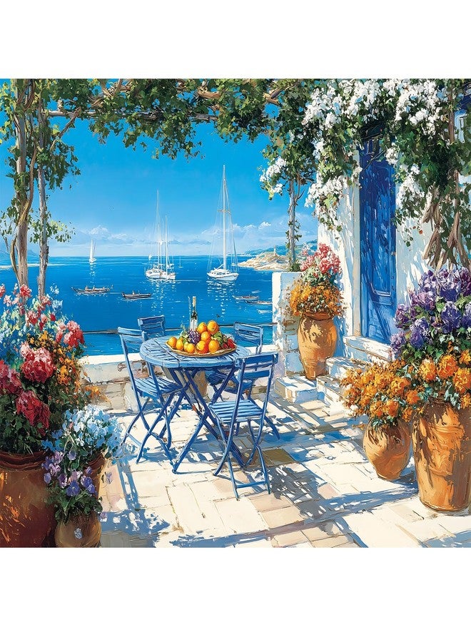WSCXSC 500 Piece Puzzles for Adults,Jigsaw Puzzles 500 Pieces Beach Puzzles,Beautiful Yard Puzzle Flower Puzzle Games for Adults Senior Recycled Cardboard Family Activity Game Nights Gift Toy - Image 1