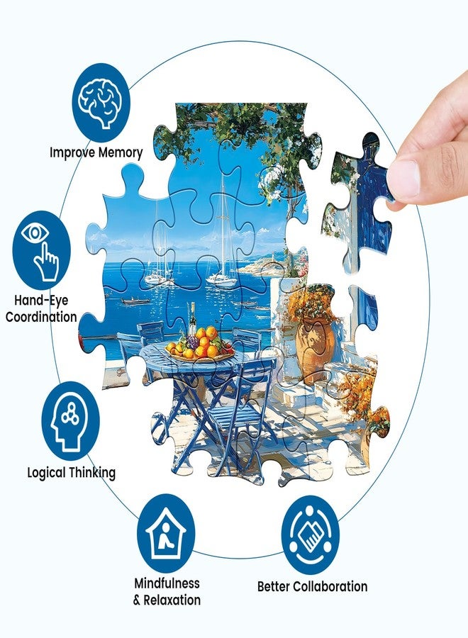 WSCXSC 500 Piece Puzzles for Adults,Jigsaw Puzzles 500 Pieces Beach Puzzles,Beautiful Yard Puzzle Flower Puzzle Games for Adults Senior Recycled Cardboard Family Activity Game Nights Gift Toy - Image 5