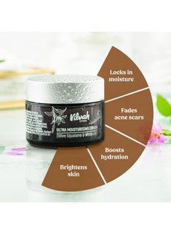 vilvah STORE Ultra Moisturising Cream | For Normal, Dry & Sensitive Skin | For Face, Hand & Body | Non-Greasy Cream With Olive Squalene And White Lily | 50Ml  - Image 4