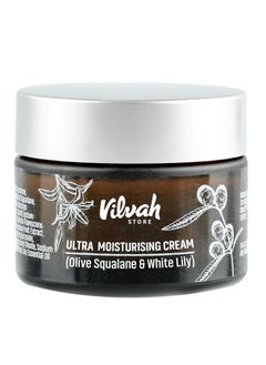 vilvah STORE Ultra Moisturising Cream | For Normal, Dry & Sensitive Skin | For Face, Hand & Body | Non-Greasy Cream With Olive Squalene And White Lily | 50Ml  - Image 1