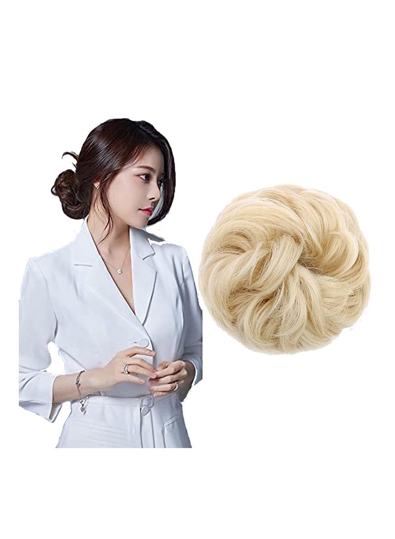 إستيل Eestelle messyBun Scrunchie مع شريط مطاطي مرن وصلات شعر ذيل حصان أوبدو Chignon دونات على شكل ذيل حصان شعر صناعي مجعد للنساء (22T613 #) - Image 1