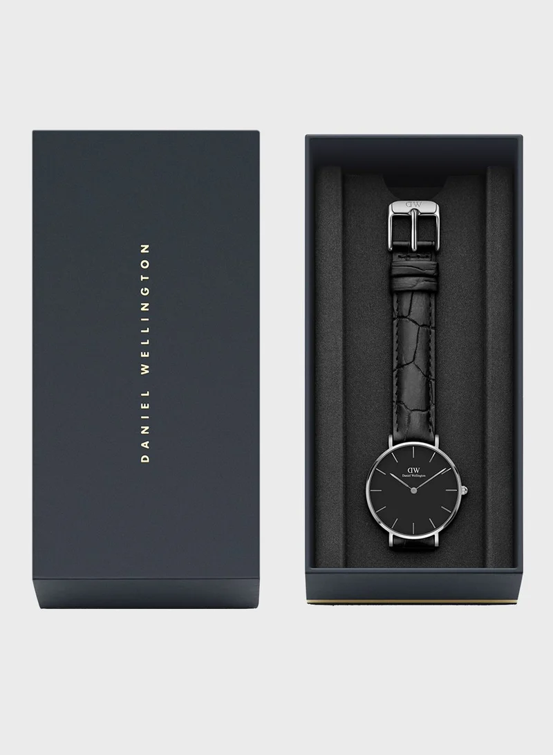 DANIEL WELLINGTON Petite Reading Silver Black 32mm Watch