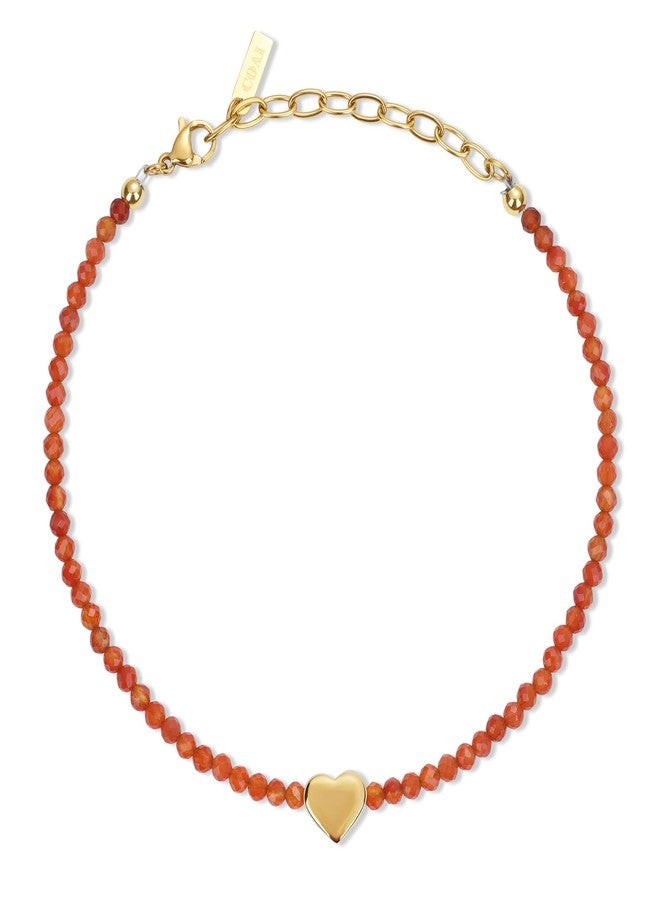 COAI Summer Anklet for Women, Red Carnelian Jewelry Heart Anklet for Women - Image 1