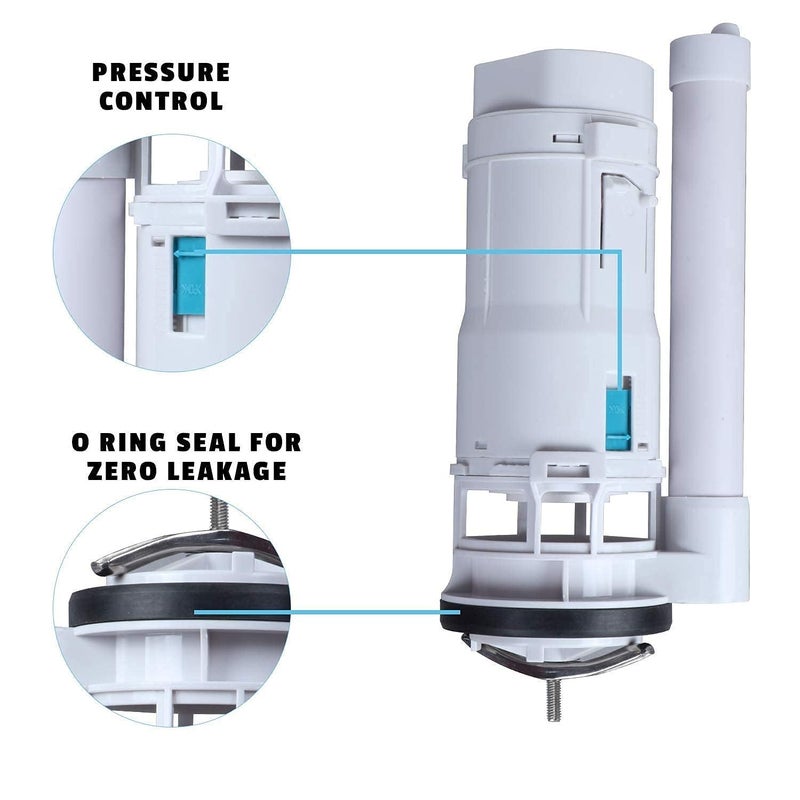 SB SMART BATH Water-Saving Plastic Dual Flush Valve, 8.26 Inch Flush Siphon 6-10"Fill Valve With Toilet Repair Kit Abs Push ChromePlated Button For Tank Commode Fixed Together Commode Cistern Fitting - Image 2