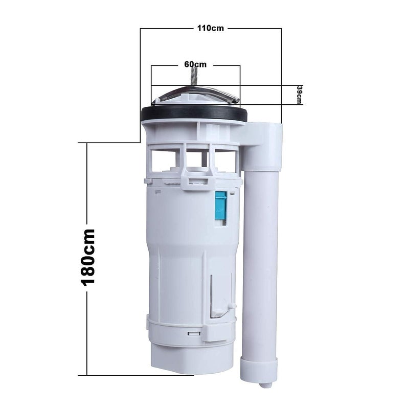 SB SMART BATH Water-Saving Plastic Dual Flush Valve, 8.26 Inch Flush Siphon 6-10"Fill Valve With Toilet Repair Kit Abs Push ChromePlated Button For Tank Commode Fixed Together Commode Cistern Fitting - Image 3