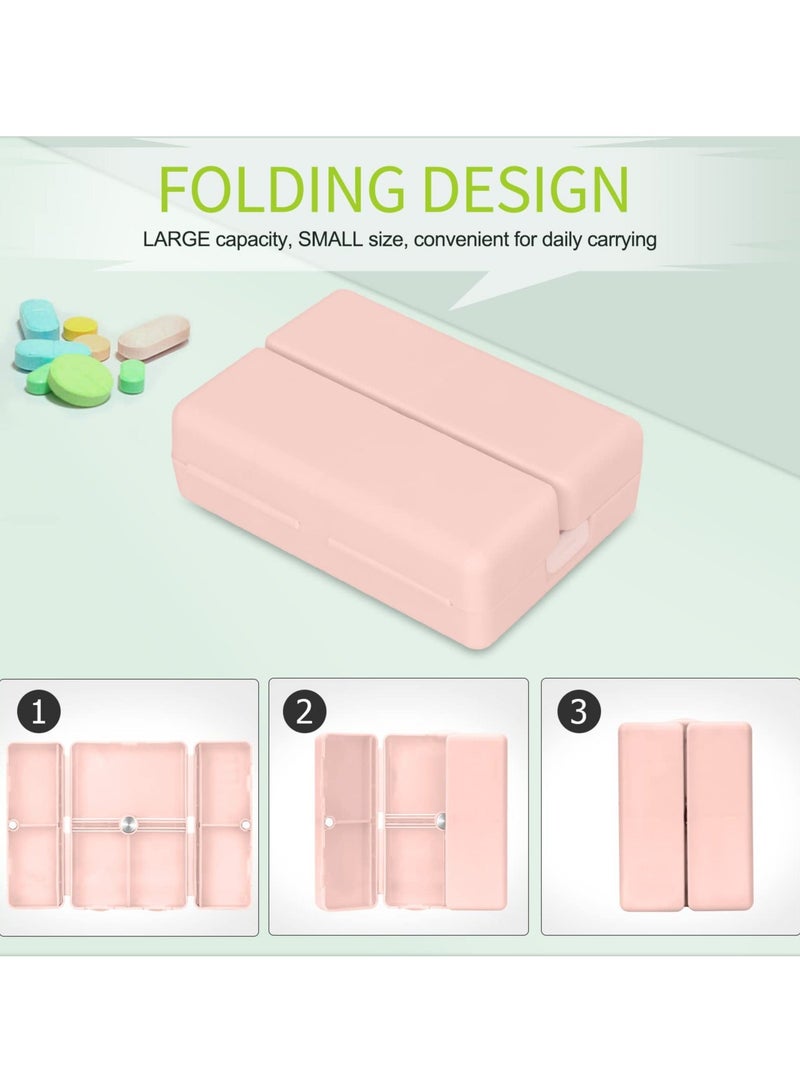 SYOSI 2 Pcs Pill Organizers, Portable Daily Pill Organizer Box 7 Compartments Travel Pill Case Pocket Pill Box for Vitamins, Cod Liver Oil, Supplements and Medication (Pink) - Image 3