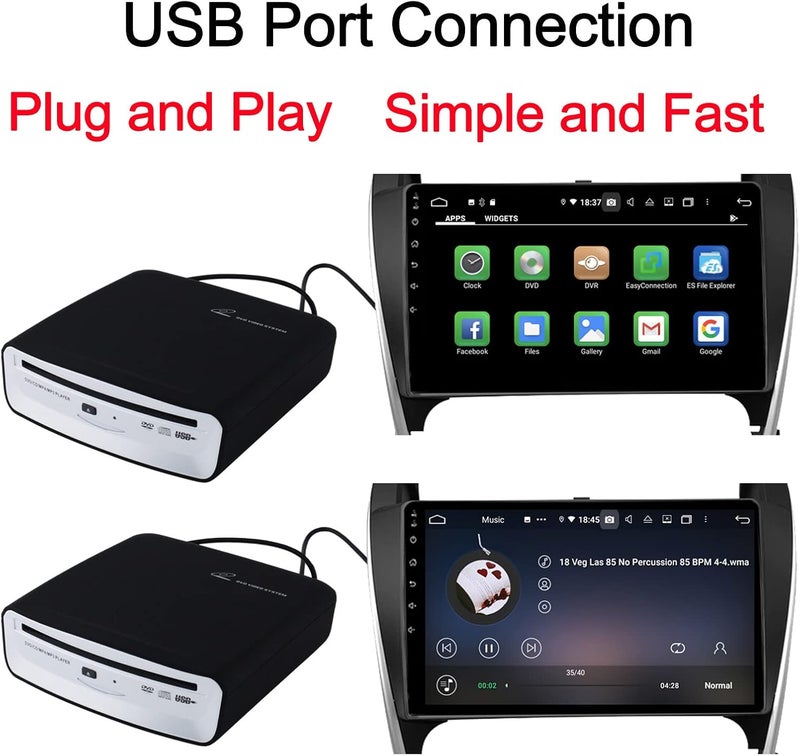 OAUW External DVD Drive, USB 3.0 High-Speed Portable Optical Slim CD/DVD Burner Player - Image 2