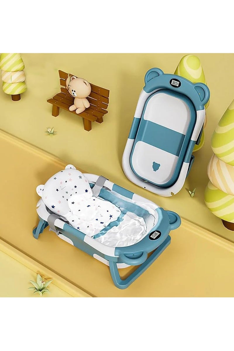 Baby Bathtub with Thermometer and Drain Hole for Newborn to Toddler up to 40 months - Image 1