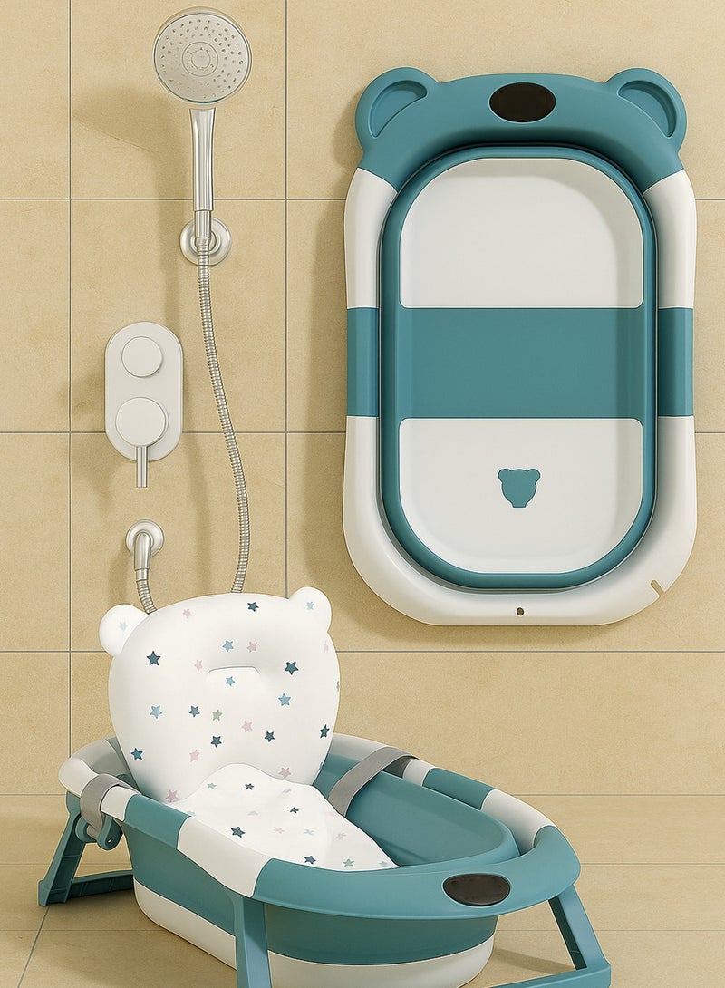 Baby Bathtub with Thermometer and Drain Hole for Newborn to Toddler up to 40 months - Image 2