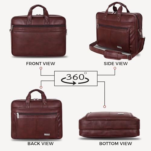Hard Craft Vegan Leather Office Laptop Messenger and Shoulder Side Sling Hand Bag For Men Corporate Executive Briefcase Bag For Man Supports Laptop Upto 15.6 inches - Image 5