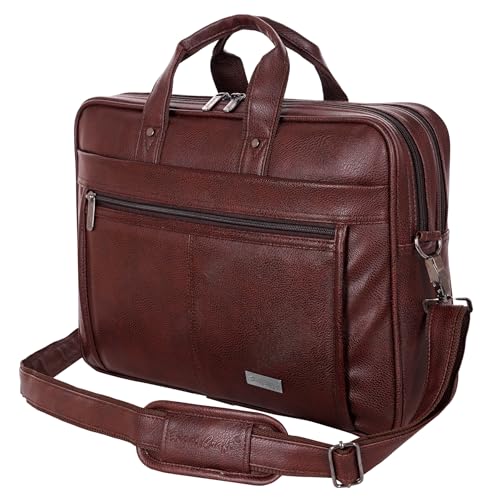 Hard Craft Vegan Leather Office Laptop Messenger and Shoulder Side Sling Hand Bag For Men Corporate Executive Briefcase Bag For Man Supports Laptop Upto 15.6 inches - Image 1