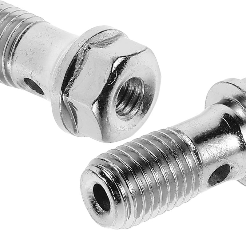 ORFOFE Motorcycle Brake Caliper Bleed Valve Banjo Bolt 1.25 Thread Brake Bleeder Screw with Cap Maintenance - Image 2
