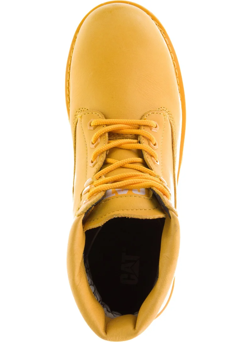 كاتربلر Yellow Ankle-High Leather Boots