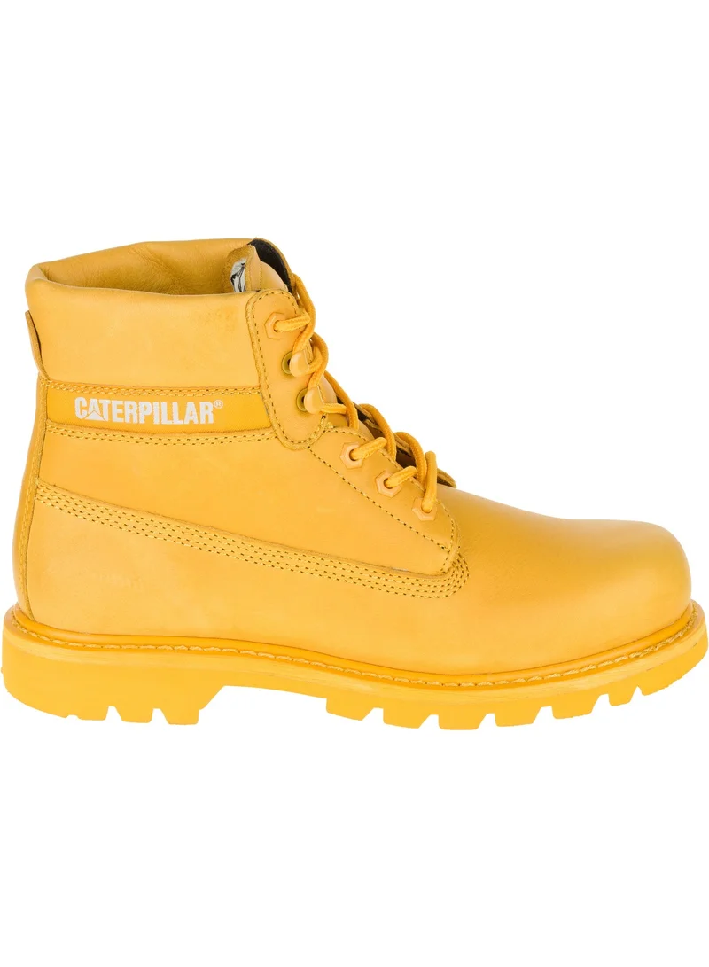 كاتربلر Yellow Ankle-High Leather Boots