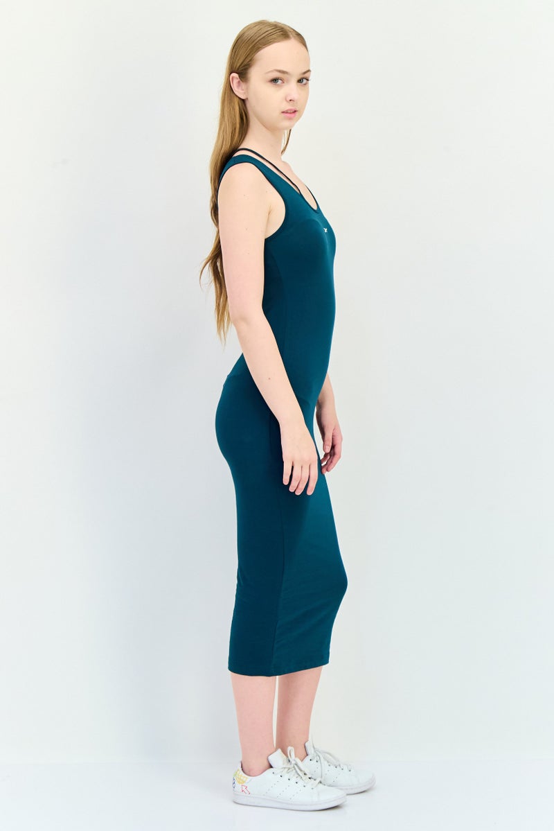 Reebok Women Sportswear Fit Sleeveless Outdoor Dress, Teal Green  - Image 2