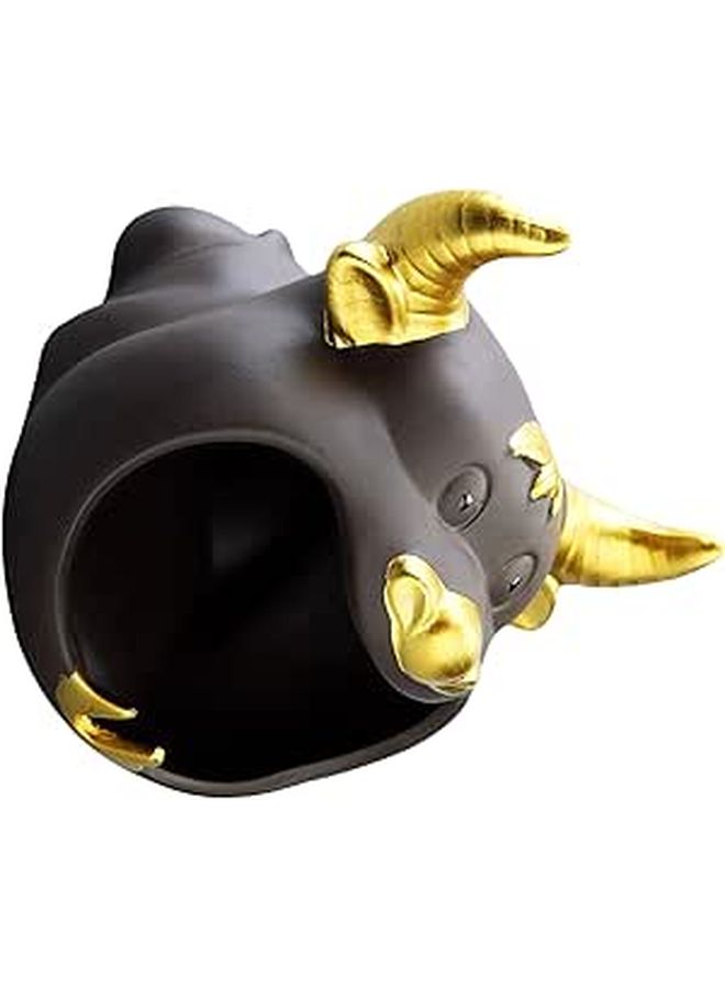 Windproof Ceramic Ashtray Cartoon Cattle Design For Indoor Desktop Home Use - Image 1