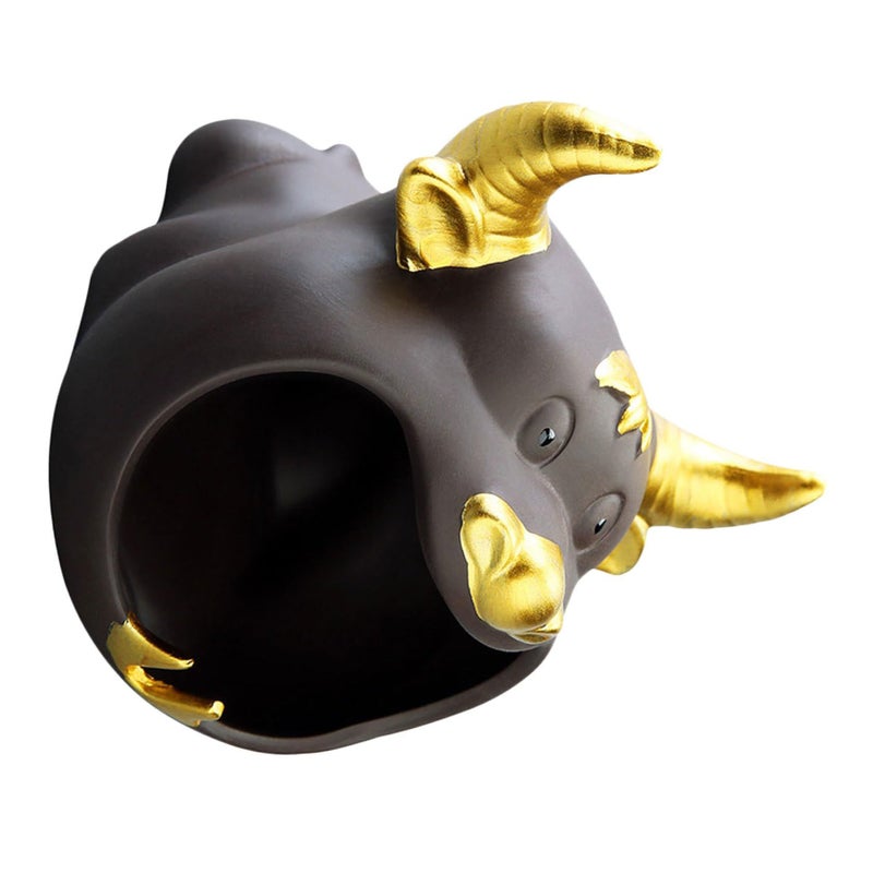 Windproof Ceramic Ashtray Cartoon Cattle Design For Indoor Desktop Home Use - Image 2