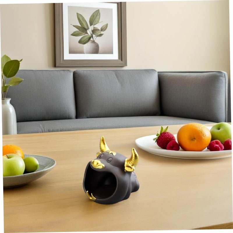 Windproof Ceramic Ashtray Cartoon Cattle Design For Indoor Desktop Home Use - Image 5